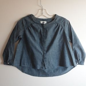Old Navy chambray long sleeve cotton blouse girls